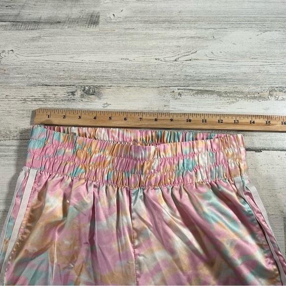 Adidas Originals Women’s Satin Wide Leg Pants Multicolor Pink Size Medium GL6423 - Picture 7 of 11